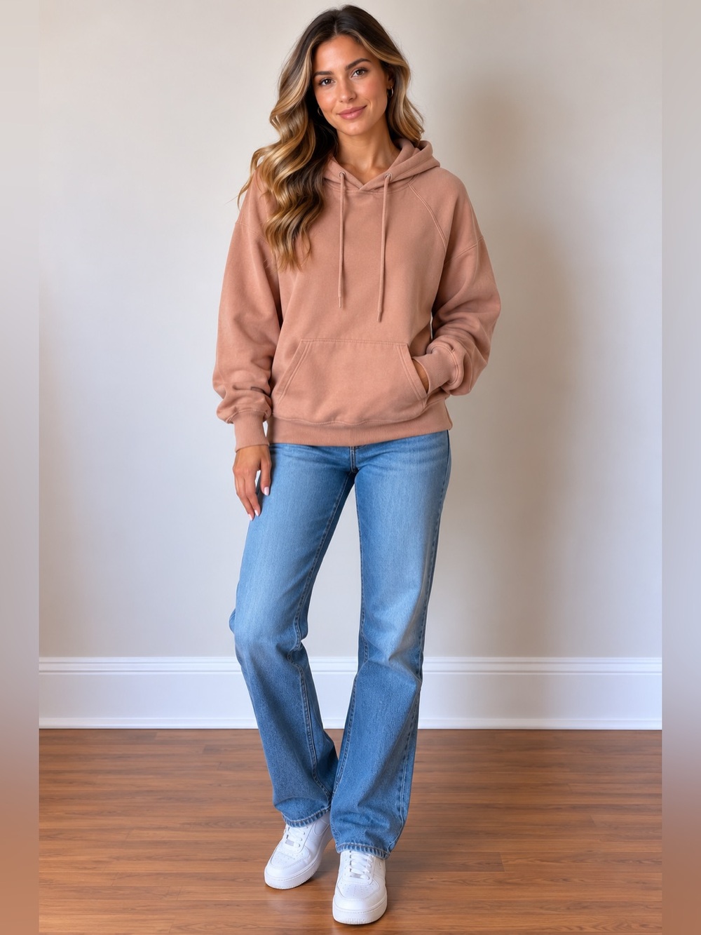 H&M Blush Pink Pullover Hoodie